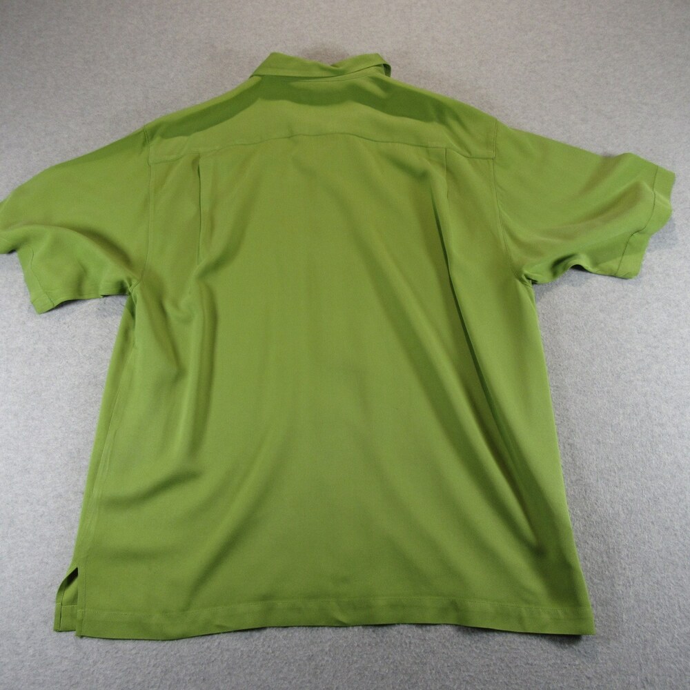 Tommy Bahama Mens Shirt Relax L Solid Light Green Silk Camp Resort Button Loop - Picture 6 of 8